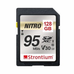 Carte SDXC Strontium Nitro U1 de 128 Go.
