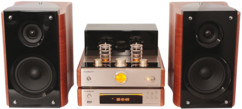 chaine hifi a lampes tubes 6n3 avec radio fm cd usb bluetooth enceintes 40w en bois design vintage classe madison mad-ta20bt