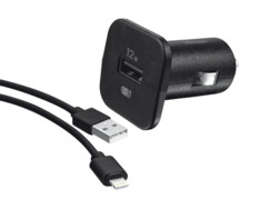 chargeur usb pour prise allume cigare 12v avec cable apple lightning trust