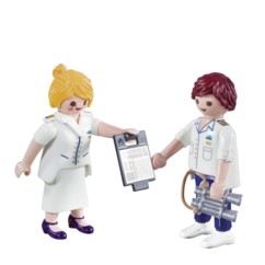 Duo officier et hôtesse de croisière Playmobil.