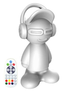 enceinte sans fil bluetooth forme bonhomme avec casque beat boy idance avec eclairage led rvb rgb reglable et telecommande