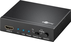 convertisseur splitter signal video audio hdmi vers toslink optique et hdmi goobay