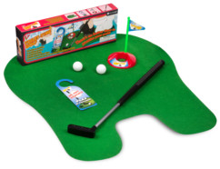 jeu de golf pour toilettes avec club 2 balles trou thumbs up
