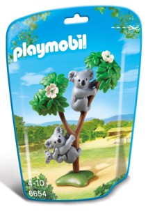 Jouet Playmobil collection Le Zoo - Couple de Koalas et leur bébé (n° 6654)
