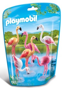 Jouet Playmobil collection Le Zoo - Troupeau de Flamants roses (n° 6651)