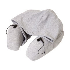 coussin fer a cheval de voyage avec capuche et ecouteurs audio bluetooth retrak ETPILLOWB