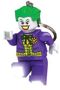 porte clés lumineux lego joker dc comics super heros avec lampes led sous le pied