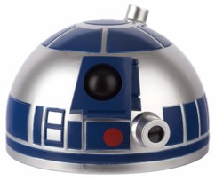 reveil matin pour enfant tete de r2d2 star wars avec projection heure en bleu