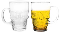 Set de 2 chopes de bière style Tête de mort (70 cl)