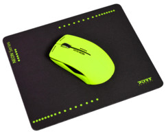 Souris optique sans fil Neon avec tapis - Jaune fluo