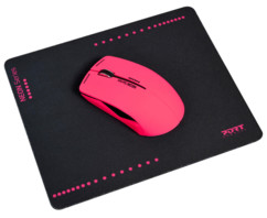 Souris optique sans fil Neon avec tapis - Rose fluo