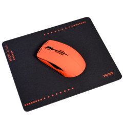 Souris optique sans fil Neon avec tapis - Orange fluo