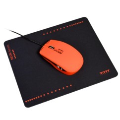 Souris optique USB Neon avec tapis - Rouge