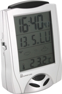 Réveil avec prévisions météo et thermomètre