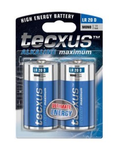 Tecxus piles LR20 type D - Lot de 2