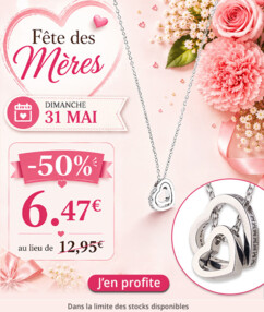Pendentif double coeur orné de pierres en zircone