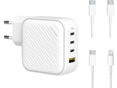 Chargeur secteur USB-C et USB-A C-Charge 100 GaN avec 2 câbles USB de la marque Novodio