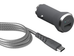 Chargeur USB allume-cigare avec câble USB-A vers USB-C et support pour câble