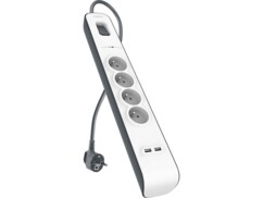 Multiprise parafoudre 4 prises avec 2 ports USB de la marque Belkin
