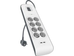 Multiprise parafoudre 8 prises avec 2 ports USB