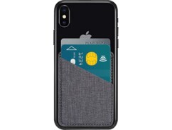 Porte-cartes adhésif pour deux cartes coloris gris de la marque MacWay