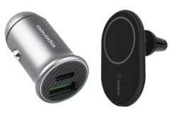 Pack avec support téléphone pour grille de ventilation, câble USB-C vers USB-C et chargeur allume-cigare