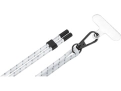 Bandoulière tour de cou universelle pour coque de smartphone - Blanc