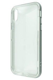 Coque de protection transparente et bumper argenté pour iPhone X de la marque MacWay