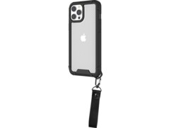 Coque pour iPhone 12 Pro Max avec dragonne coloris noir/translucide de la marque Novodio