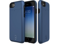 Coque pour iPhone 7 LEVEL Card Edition Navy avec bumper et porte-cartes - Bleu