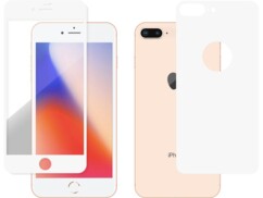 Vitres de protection en verre 9H avant + arrière pour iPhone 8+ - Blanc