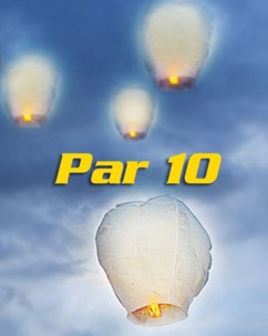 10 Lanternes volantes porte-bonheur blanches