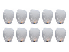 Lot de 10 lanternes volantes porte-bonheur pour Nouvel An.