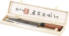 Couteau de cuisine grande lame et manche en bois