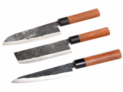 Ensemble de 3 couteaux avec manche en bois
