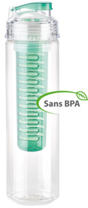 Gourde 0.8 L avec filtre pour herbes et fruits - Vert