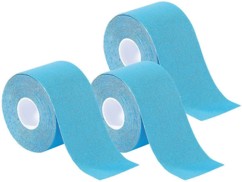 Pack de 3 bandes de kinésiologie pour sport (5 m) - Bleu