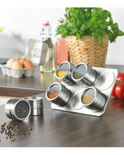 Support à épices magnétique avec 6 pots