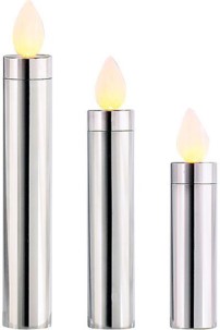 3 Bougies à LED en inox