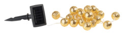 guirlande lumineuse solaire etanche 4m avec 20 boules dorées avec eclairage clignotant lunartec