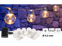 Guirlande lumineuse solaire à LED design ampoule classique - 1,80m