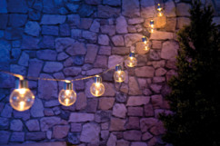Guirlande lumineuse solaire à LED design ampoule classique - 3,80m