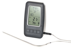 Thermomètre digital pour grillades avec grand écran et récepteur sans fil