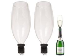 2 embouts pour bouteille en forme de flûte à champagne