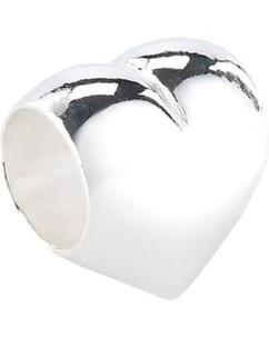 Perle en argent 925/1000 en forme de cœur