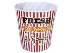 Seau à pop-corn XXL rétro rouge/blanc, hauteur 17,5 cm