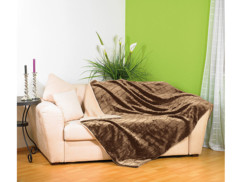 Couverture imitation fourrure beige
