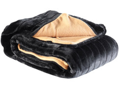 Couverture imitation fourrure noire