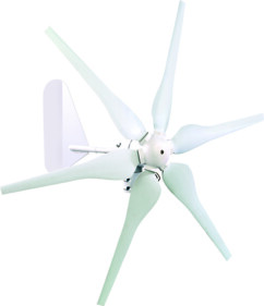 Éolienne à 6 pales pour systèmes 12 V 300W, durée de vie jusqu'à 10 ans.