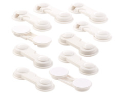 Loquets de sécurité adhésifs pour portes et tiroirs - Rigides - x10